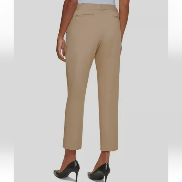 DKNY Beige Tan women's Dress Pants Slacks Straight Leg Ankle Size 12P Petite - Picture 12 of 13